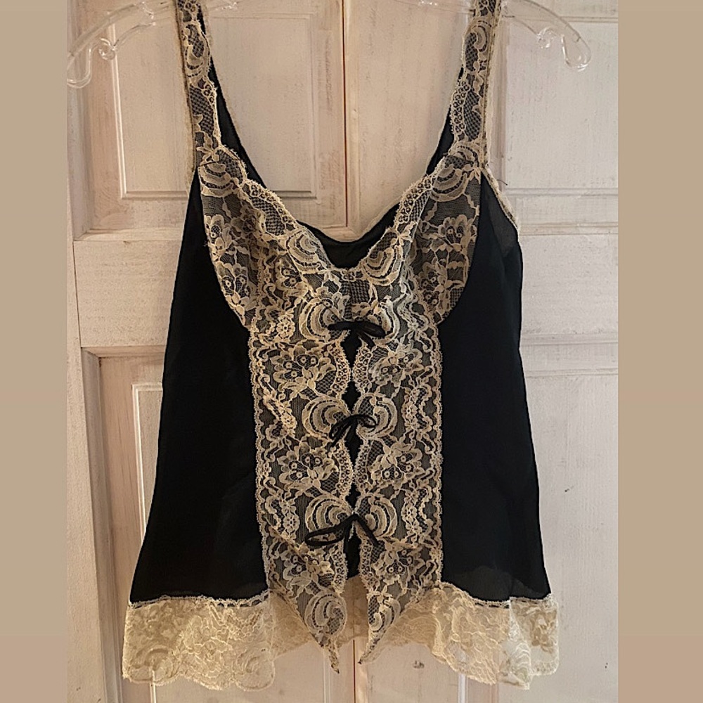 Goth Lace 2000s Vintage Sheer Layering Tank